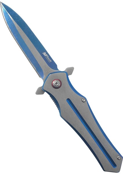 Mtech Mavi Detaylı Kemer Klipsli Çelik Kamp Çakısı