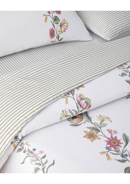 Fioreline Dijital Baskılı Kolay Ütülenir Tek Kişilik Nevresim Takımı 160X220 cm Yeşil-Sarı