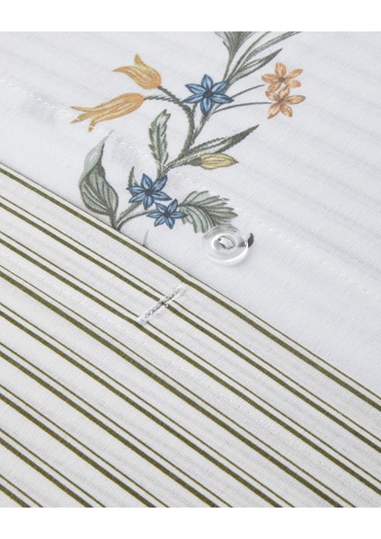 Fioreline Dijital Baskılı Kolay Ütülenir Tek Kişilik Nevresim Takımı 160X220 cm Yeşil-Sarı