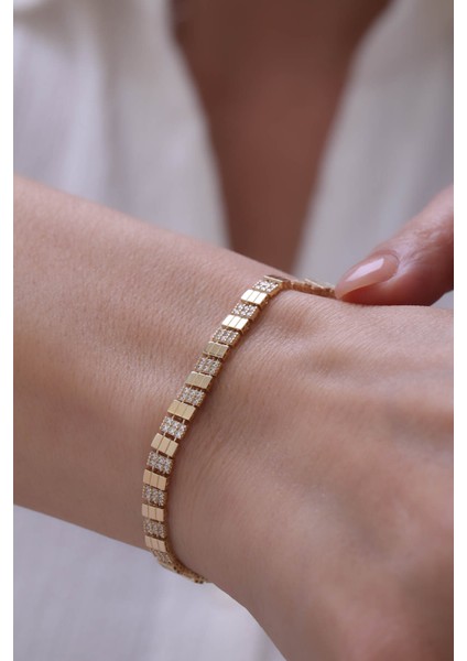 14 Ayar Altın Taşlı Modern Bileklik fiyatları