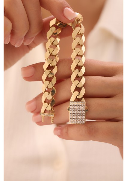 14 Ayar Altın Kalın Köşeli Gurmet Bileklik fiyatları