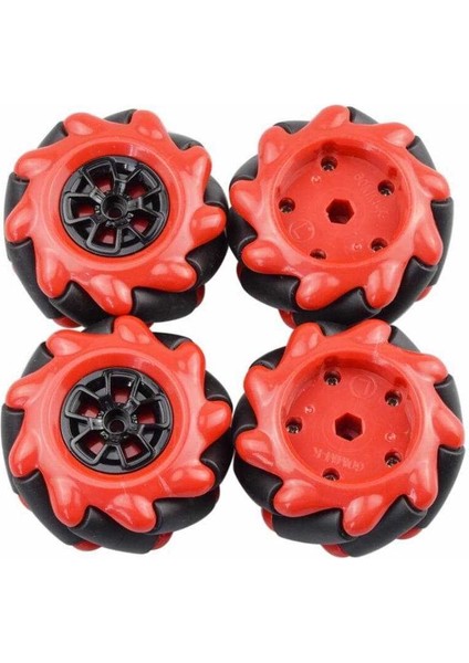 Mecanum Tekerlek Seti 60MM-K - Kırmızı (4 Adet) fiyatları
