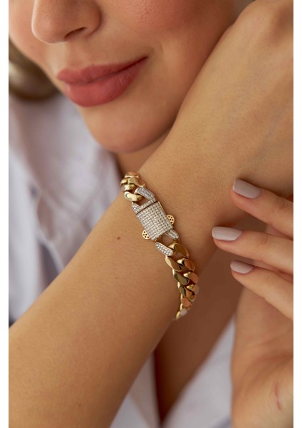 14 Ayar Altın Taşlı Gurmet Bileklik