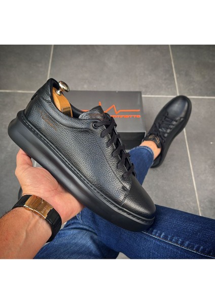Hakiki Deri Eva Taban Siyah Günlük Erkek Ayakkabı
