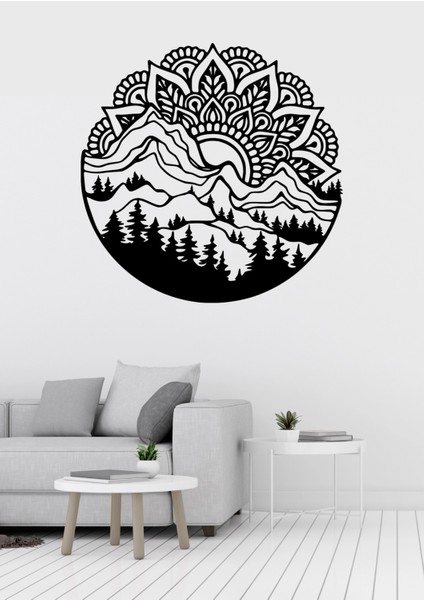 Mandala Orman Desenli Dekoratif Metal Duvar Süsü