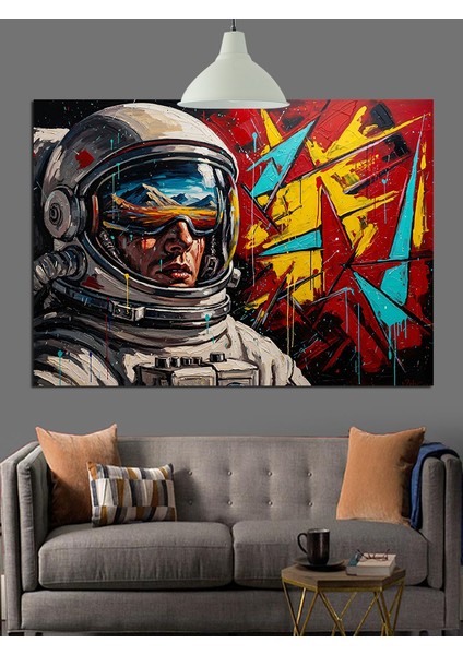 Uzay Giysisi Içinde Astronot Dekoratif Kanvas - Mdf Ahşap Tablo fiyatları