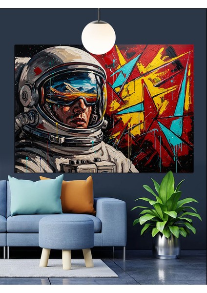 Uzay Giysisi Içinde Astronot Dekoratif Kanvas - Mdf Ahşap Tablo fırsatları