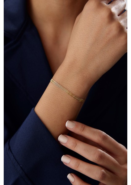 14 Ayar Altın Örgü Düz Zincir Bileklik fiyatları