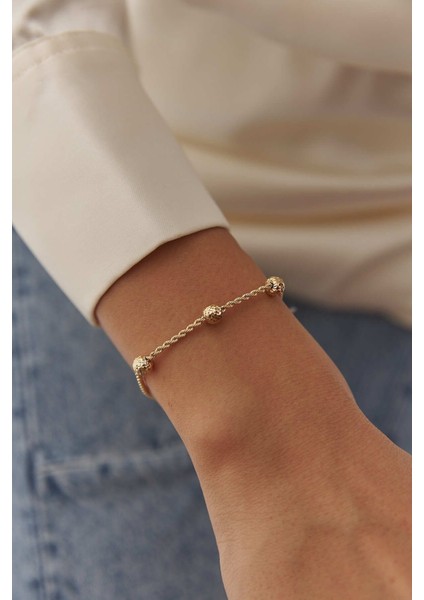 14 Ayar Altın Toplu Halat Bileklik