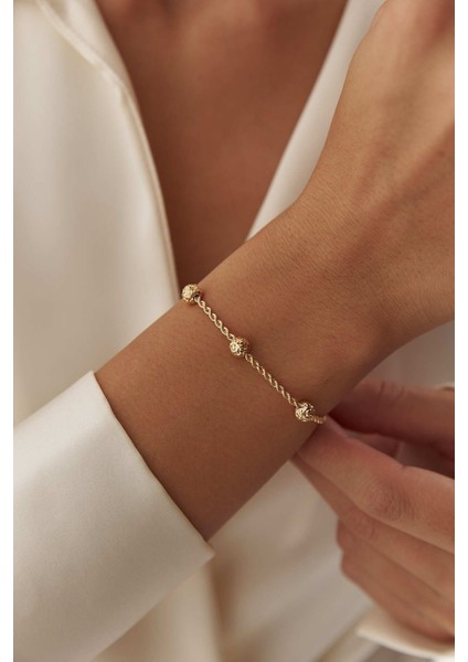 14 Ayar Altın Toplu Halat Bileklik modelleri