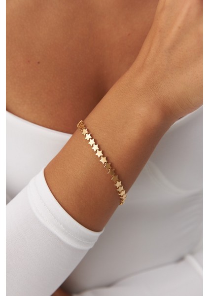 14 Ayar Altın Yıldız Bileklik