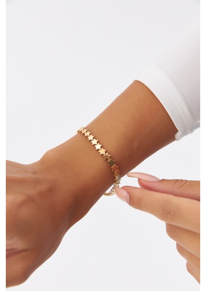 14 Ayar Altın Yıldız Bileklik modelleri
