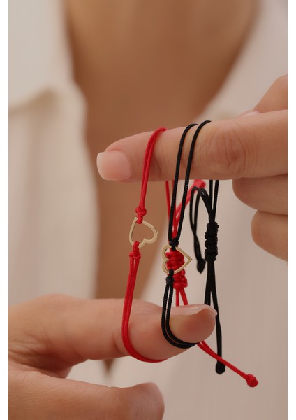 14 Ayar Altın Ipli Kalp Bileklik modelleri