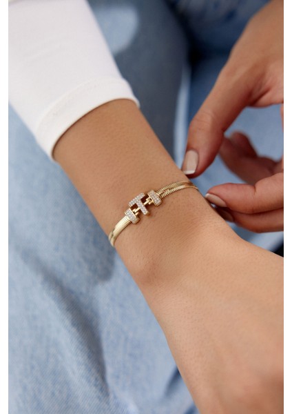 14 Ayar Altın Balık Sırtı Harf Bileklik