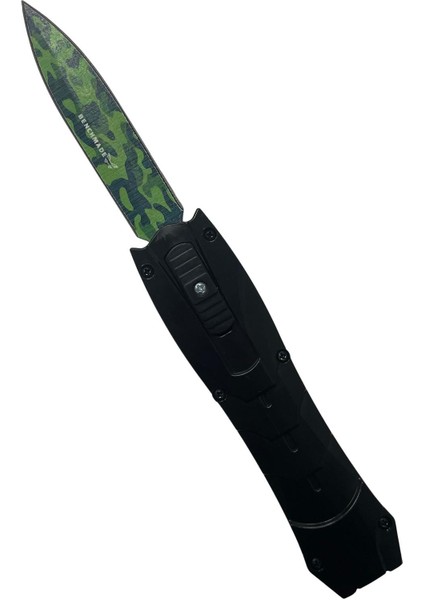Benchmade Içten Çıkmalı Yeşil Desenli Otomatik Kamp Çakısı