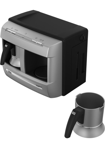 Spinjet Karıştırma Teknolojisi Modern Gümüş Renk & Alüminyum Cezve Malzemesi 70.yıl Türk Kahve Makinesi-Hediyeli