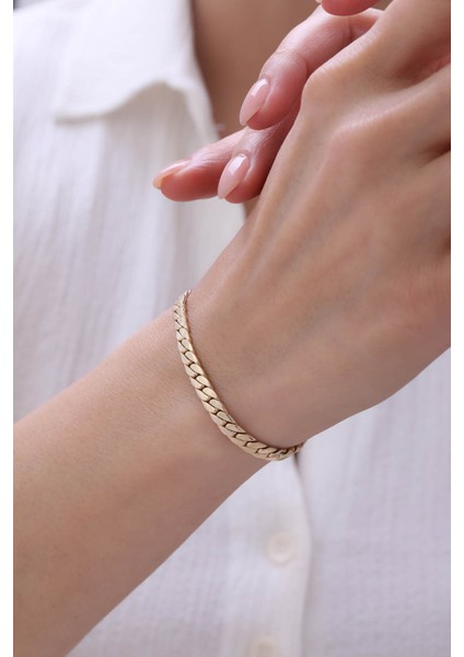 14 Ayar Altın Sık Gurmet Bileklik