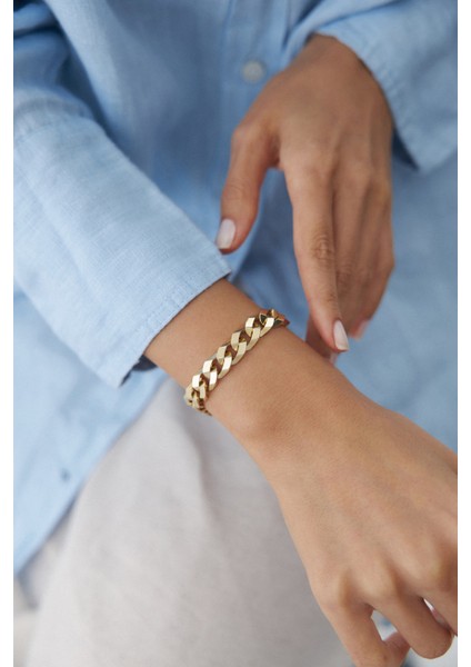 14 Ayar Altın Köşeli Gurmet Bileklik modelleri