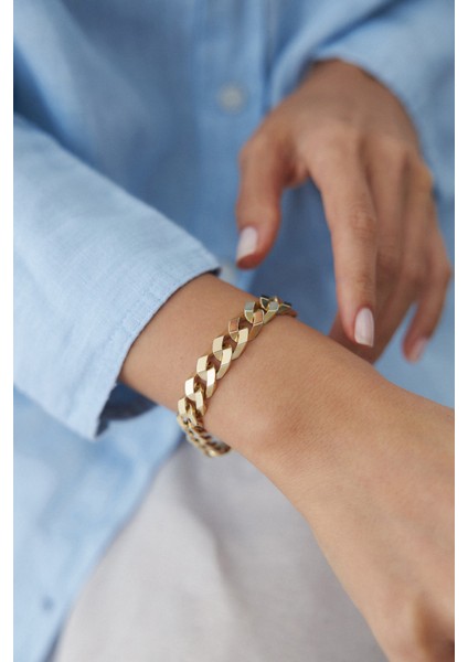 14 Ayar Altın Köşeli Gurmet Bileklik fırsatları