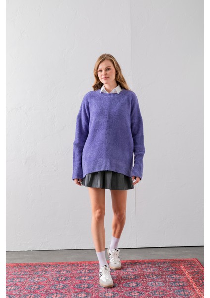 Bisiklet Yaka Oversize Buklet Triko Kazak - Rahat ve Şık | Kaliteli Triko | Trend Kazak