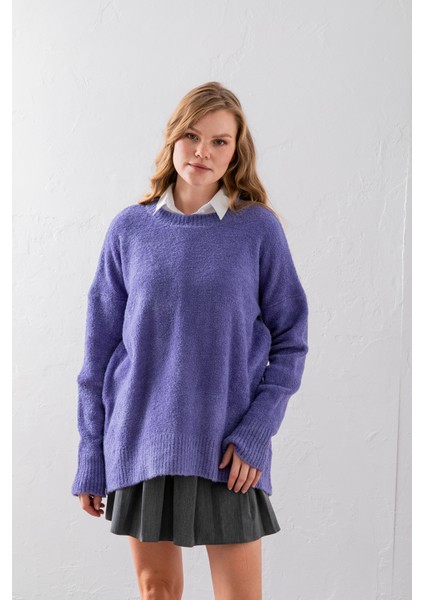 Bisiklet Yaka Oversize Buklet Triko Kazak - Rahat ve Şık | Kaliteli Triko | Trend Kazak fiyatları