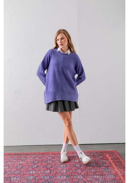 Bisiklet Yaka Oversize Buklet Triko Kazak - Rahat ve Şık | Kaliteli Triko | Trend Kazak