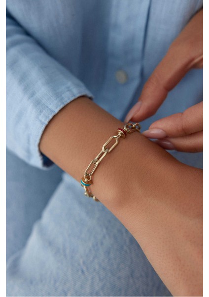 14 Ayar Altın Mineli Ataş Bileklik