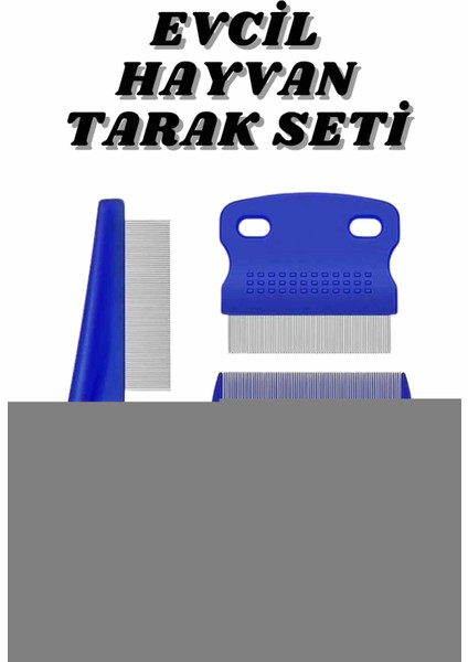 Evcil Hayvan Bit Tarağı Seti Paslanmaz Çelik Bıçaklı 4'lü Set