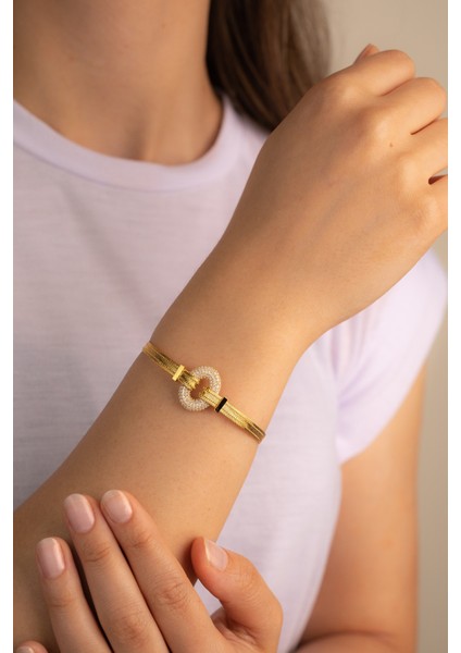 Altın Oval Taşlı Hasır Bileklik fiyatları