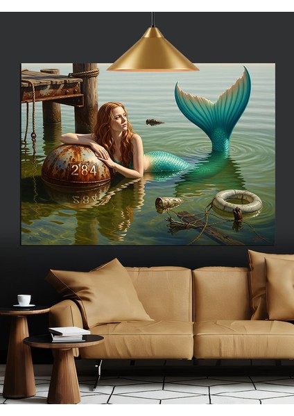 Deniz Kızı Kuyruk Su Altı Dekoratif Kanvas - Mdf Ahşap Tablo fiyatları