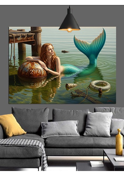 Deniz Kızı Kuyruk Su Altı Dekoratif Kanvas - Mdf Ahşap Tablo modelleri