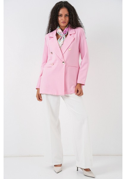 Kadın Bdart Kruvaze Yaka Düğme Detaylı Blazer Toz Pembe fiyatları