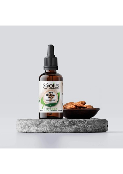 Tatlı Badem Yağı –%100 Saf ve Soğuk Sıkım – 30 ml | Doğal Taşıyıcı Yağ | Cilt, Saç, Masaj ve Tırnak Bakımı Için Damlalıklı Şişede fırsatları