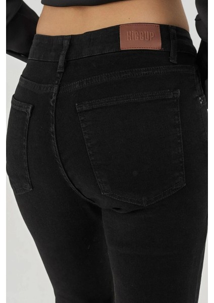 Kadın Yüksek Bel Flare Kot Pantolon Siyah indirimleri