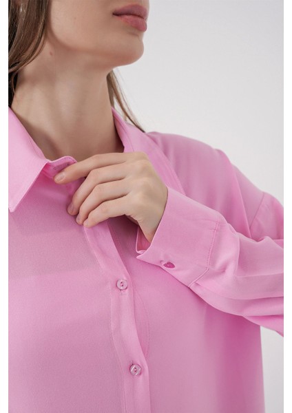 Kadın Bdart Basic Düğmeli Gömlek Karanfil Pembesi