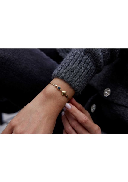 14 Ayar Altın Balık Sırtı Kalpli Göz Bileklik fiyatları