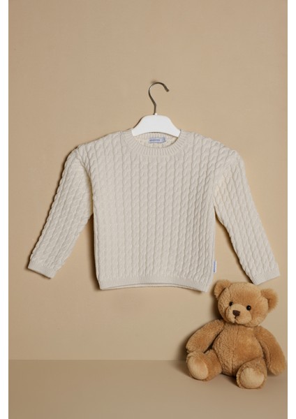 % 100 Pamuk Çocuk Triko- Örme Kazak Ekru Renk Ekstra Yumuşak ve Rahat fiyatları