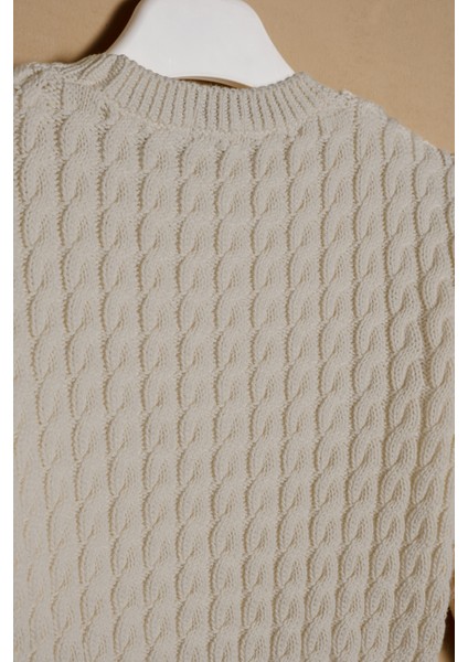 % 100 Pamuk Çocuk Triko- Örme Kazak Ekru Renk Ekstra Yumuşak ve Rahat fırsatları