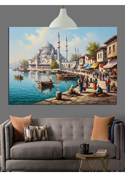 Istanbul Sahil Camii Manzarası Dekoratif Kanvas - Mdf Ahşap Tablo