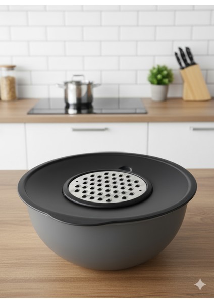 4 Parça Rendeli Karıştırma ve Saklama Kabı