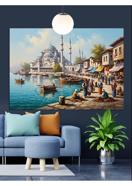 Istanbul Sahil Camii Manzarası Dekoratif Kanvas - Mdf Ahşap Tablo modelleri