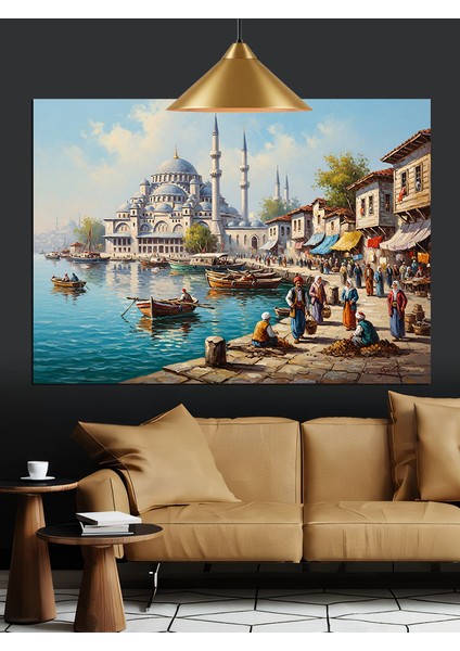Istanbul Sahil Camii Manzarası Dekoratif Kanvas - Mdf Ahşap Tablo fırsatları