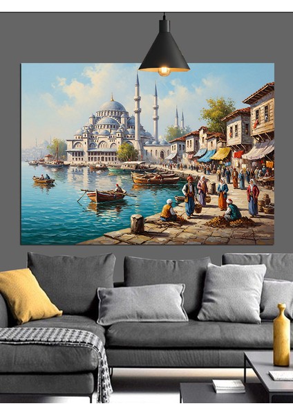 Istanbul Sahil Camii Manzarası Dekoratif Kanvas - Mdf Ahşap Tablo indirimleri