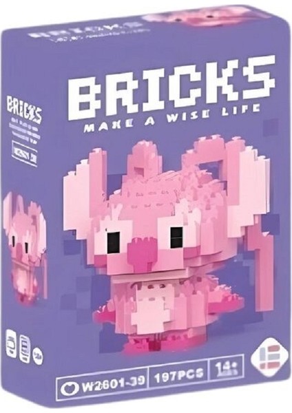 Angel Stitch 3D Yapboz Figürü (196 Parça) | Nano Blok Koleksiyon Seti | Mini Bricks Hobi Oyuncak modelleri