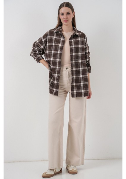 Kadın Bdart Regular Fit Oduncu Gömlek Ceviz Kahve modelleri