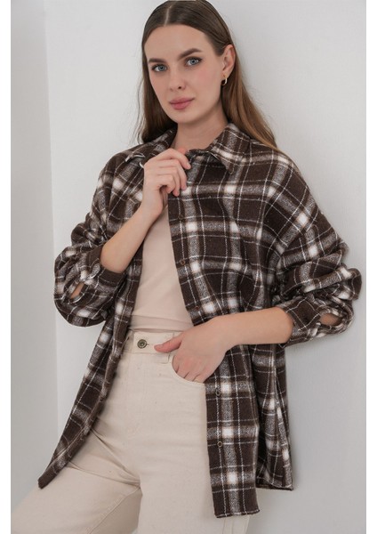 Kadın Bdart Regular Fit Oduncu Gömlek Ceviz Kahve fırsatları