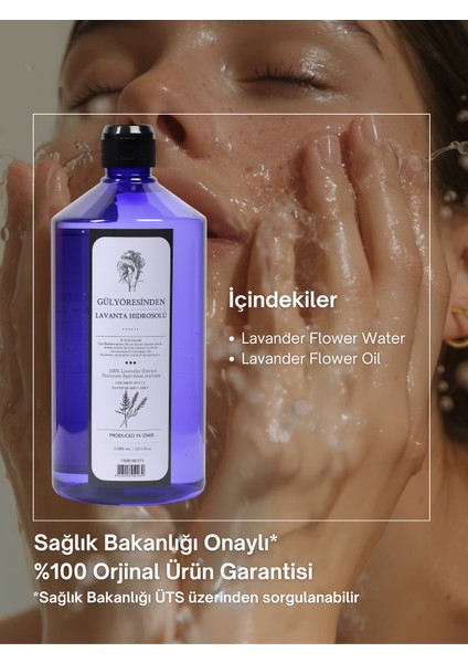 Doğal Lavanta Hidrosolü 1 L | Saf Lavanta Suyu | Cilt Toniği & Ferahlatıcı Tonik