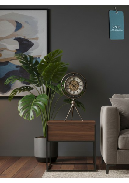 Rotaris | Metal Çark Mekanizmalı Antik Tripot Ayaklı Masa Saati, Ev Saati, Ofis Saati fiyatları