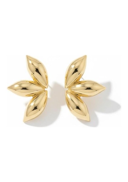 Kadın Gold Renk Çiçek Formlu Çelik Küpe fiyatları