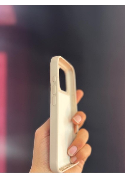 Iphone 17 Pro Max Uyumlu Desert Gold Sert Silikon ve Içi Kadife Magsafe Kılıf